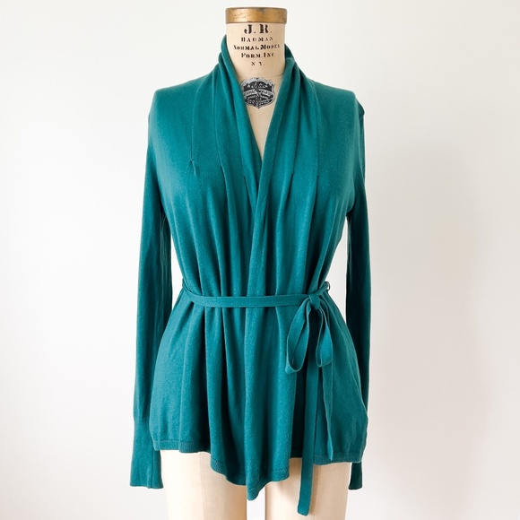 Anthropologie Angel of the North Cashmere Cotton Pleated Cardigan Size Medium - Picture 1 of 15